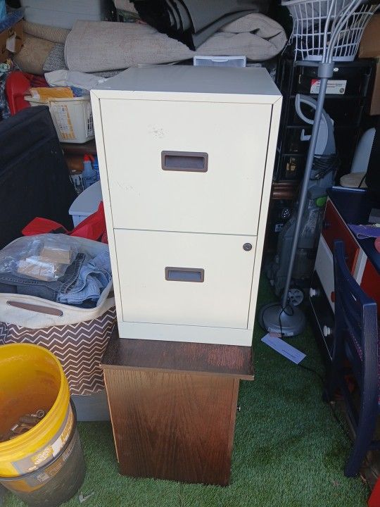 Two Drawer Metal Filing Cabinet.