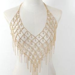 Crystals Colored Diamonds Golden Bra Accessory Underwear For Women 