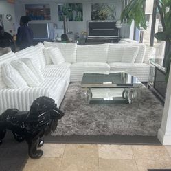 Gorgeous White Fluffy Sectional $1799