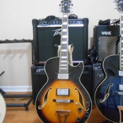 TOBACCO IBANEZ AG75 HOLLOWBODY ELECTRIC GUITAR w CASE