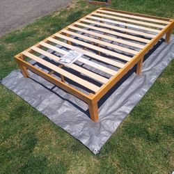 Full Size Wooden Platform Bed Frame 