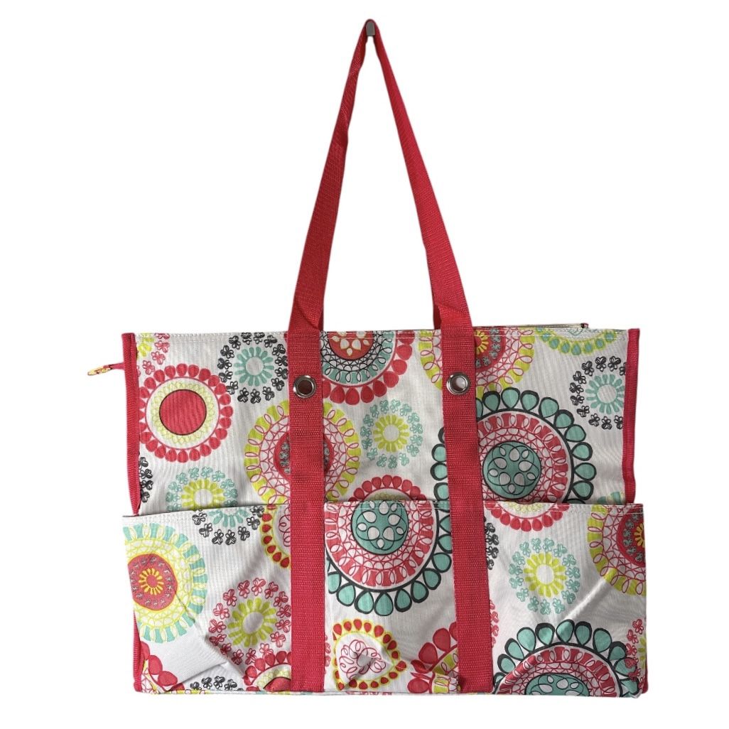 NWT Thirty-One 31 Super Organizing Tote Zip Top Utility Bag Citrus Medallion