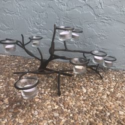 Iron Tea Light Candle Holder Branch Tree 