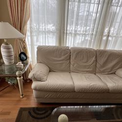 4 Pieces Italian Leather Sofa Set 