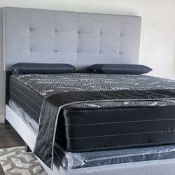 New Linen Bed Plus Mattress (Free Delivery)$299 Full )($319 Queen )($399 King 