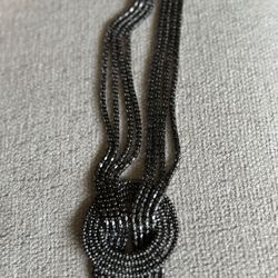 Black & silver Beaded Necklace 