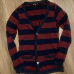 Striped Button Up Cardigan