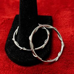 925 Sterling Silver Hoop Earrings 