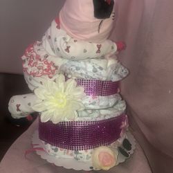 Baby Girl Diaper Cake (BabyShower)