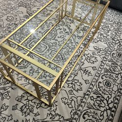 Glass Gold Table Set Of 3