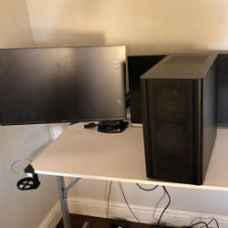 Desk,PC, And Monitor 