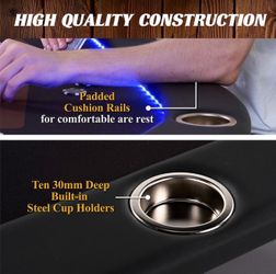 Barrington 84” LED Foldable Poker Table – 10 Player Casino Style