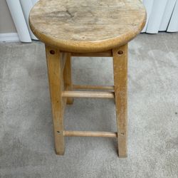 Round Wooden Stool 24in Tall 12in Diameter 