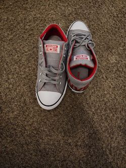 Converse All Star Sneakers Grey And Red Color Size 5