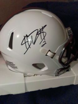 Shedeur Sanders signed autographed white speed mini NFL helmet Cleveland Browns