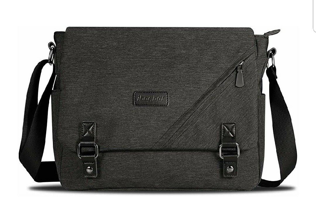 ibagbar Water Resistant Messenger Bag Satchel Shoulder Crossbody Sling Working Bag Bookbag Briefcase Fits 14 Inch Laptop for Men and Women