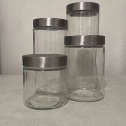 Set Of 4 Glass Jars