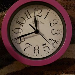 8" Lavender Purple Wall Clock uses 1 AA Battery