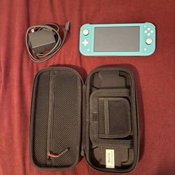 Nintendo Switch Lite – Like New, Blue + Charger & Case