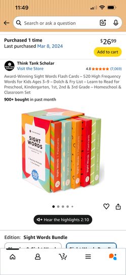 Sight Words Cards + Sight Words Bingo