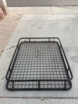 Black Steel Roof Rack Cargo Basket
