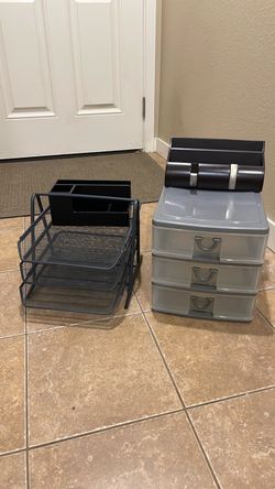Desk Organizer Set – Mesh Tray and Drawer Unit