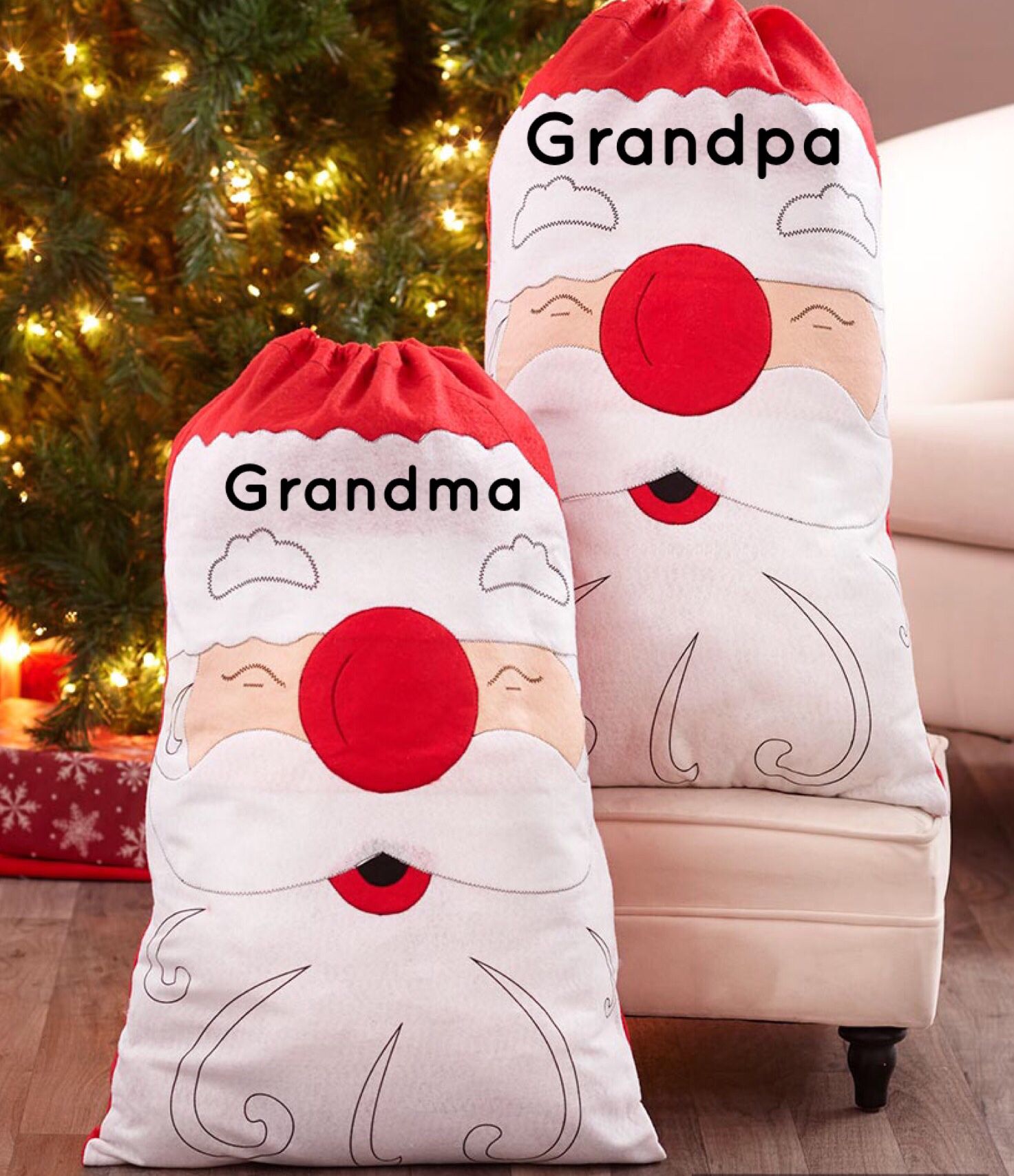 Personalized Huge Santa, Elf, Snowman Gift Bags