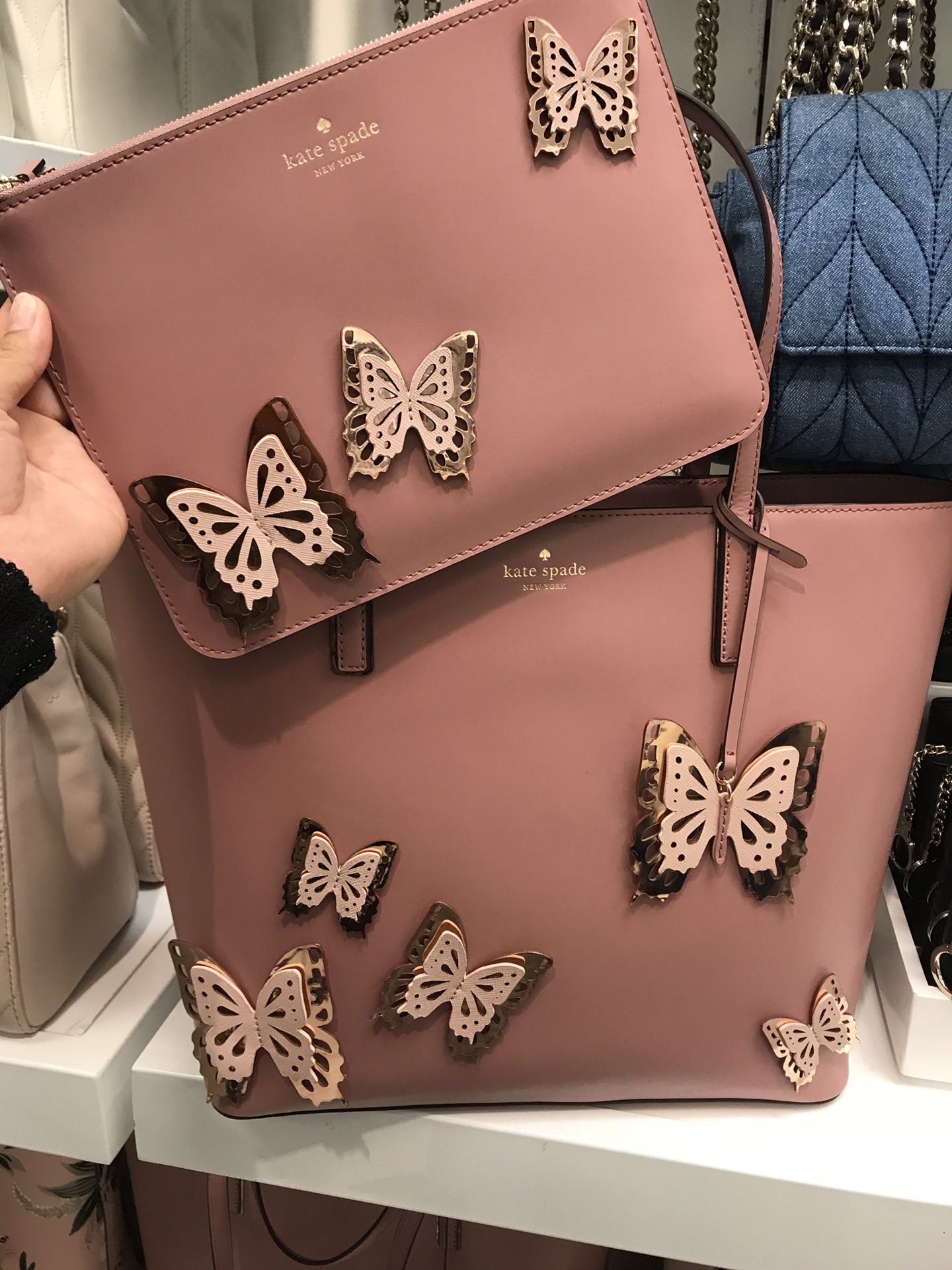 Kate Spade Butterfly Tote w Large Pouch for Sale in Katy, TX - OfferUp