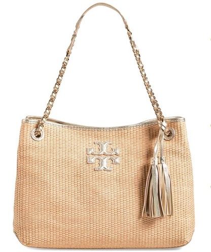 Tory Burch Straw Shoulder Bag Beach Bag Large