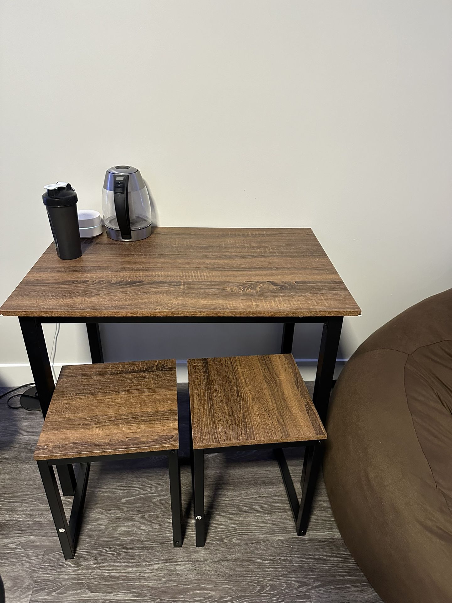 Small Dining Table with 2 Stools