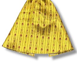Vintage Barbie Doll Size Maxi Skirt only~ Princess Style~ High Slit Yellow Green