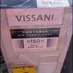 VISSANI 5,000 BTU 115-Volt Portable Air Conditioner Cools 150 sq. ft. with Remote