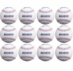 Ballistic Leather Practice Baseballs Kevlar Seams Pitching Machine 12pk 9in 5oz