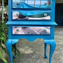 Tropical Island Inspired Vintage Accent Cabinet 