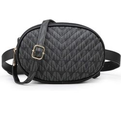 MKP Women Signature Fashion Waist Packs Pouch Cellphone Wallet Small Travel Crossbody Shoulder Bag W/Double Zipper Pockets 
