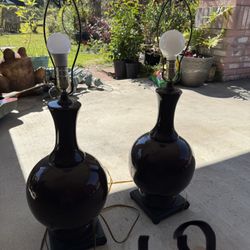Antique Matching Pair Of Lamps 