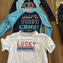 Boys - size 7 clothes 2 - long sleeve 1 - short sleeve 3 - pants Brands: Lego - Star Wars Children’s place
