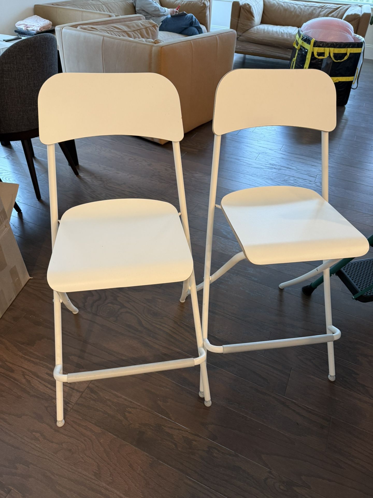 24.8"/29.1"bar Stools With Metal Leg Foldable Wood Stool Chair For Kitchen White Bar Counter Stool With Back Island Stools Portable For Adult Garden S