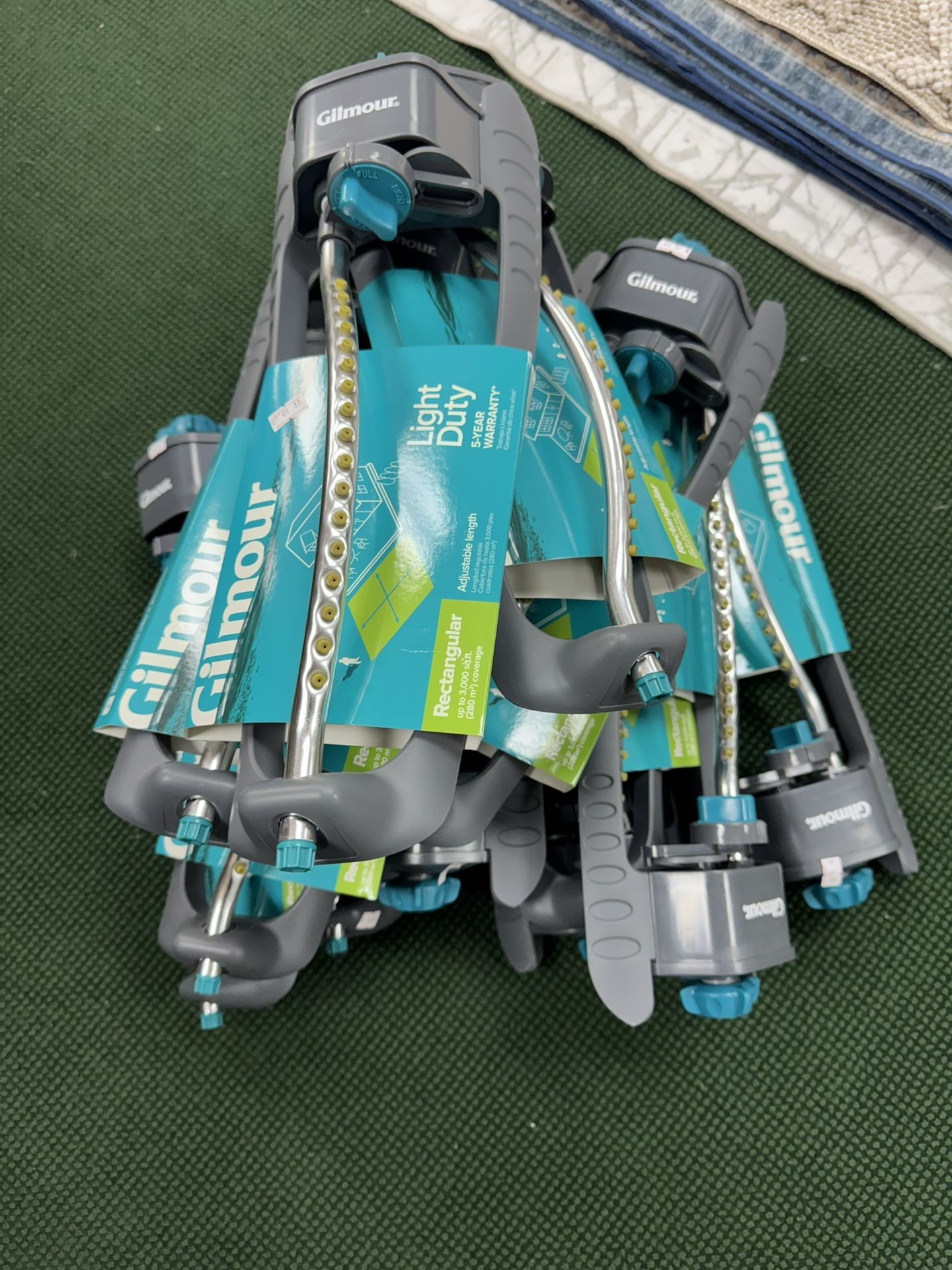 Gilmour Adjustable Rectangular Lawn Sprinkler, Water Sprinkler for Large Area Coverage, Hose Sprinkler for Lawn and Garden, Gray