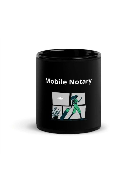 Mobile Notary Black Glossy Mug