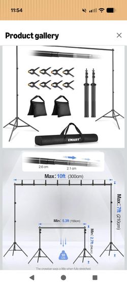 Brand New Adjustable Back Drop Stand Full Set with 3 free backdrops