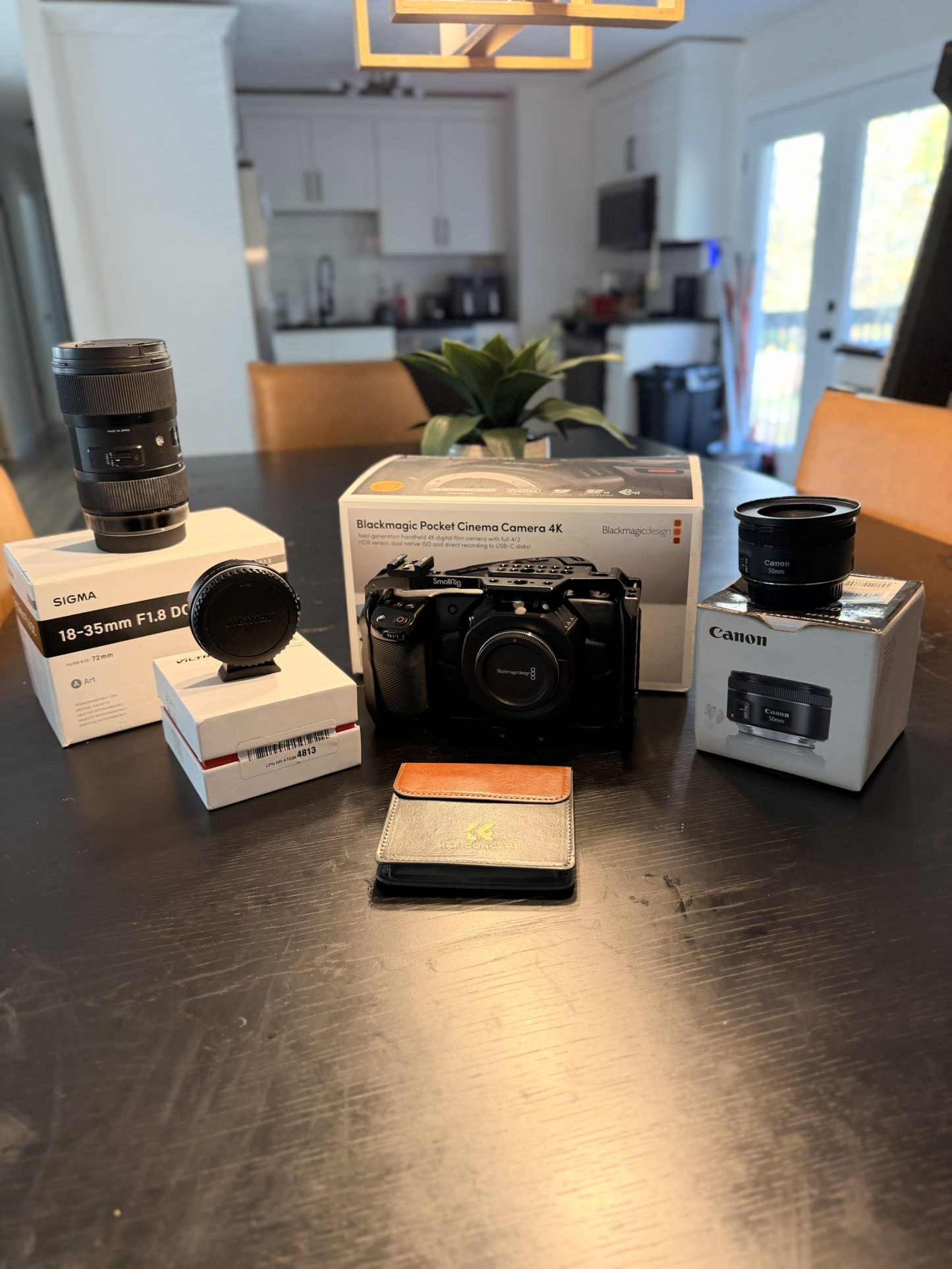 Blackmagjc Pocket Cinema 4K W/ 2 Lenses And Accessories