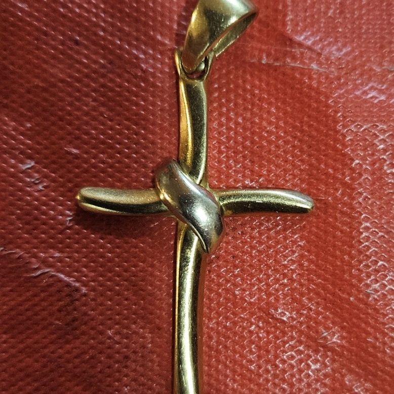 18K 750 Real Geniune Gold Cross Pendant Mens Women’s 4,3 g.