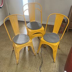 Yellow Metal Chairs 