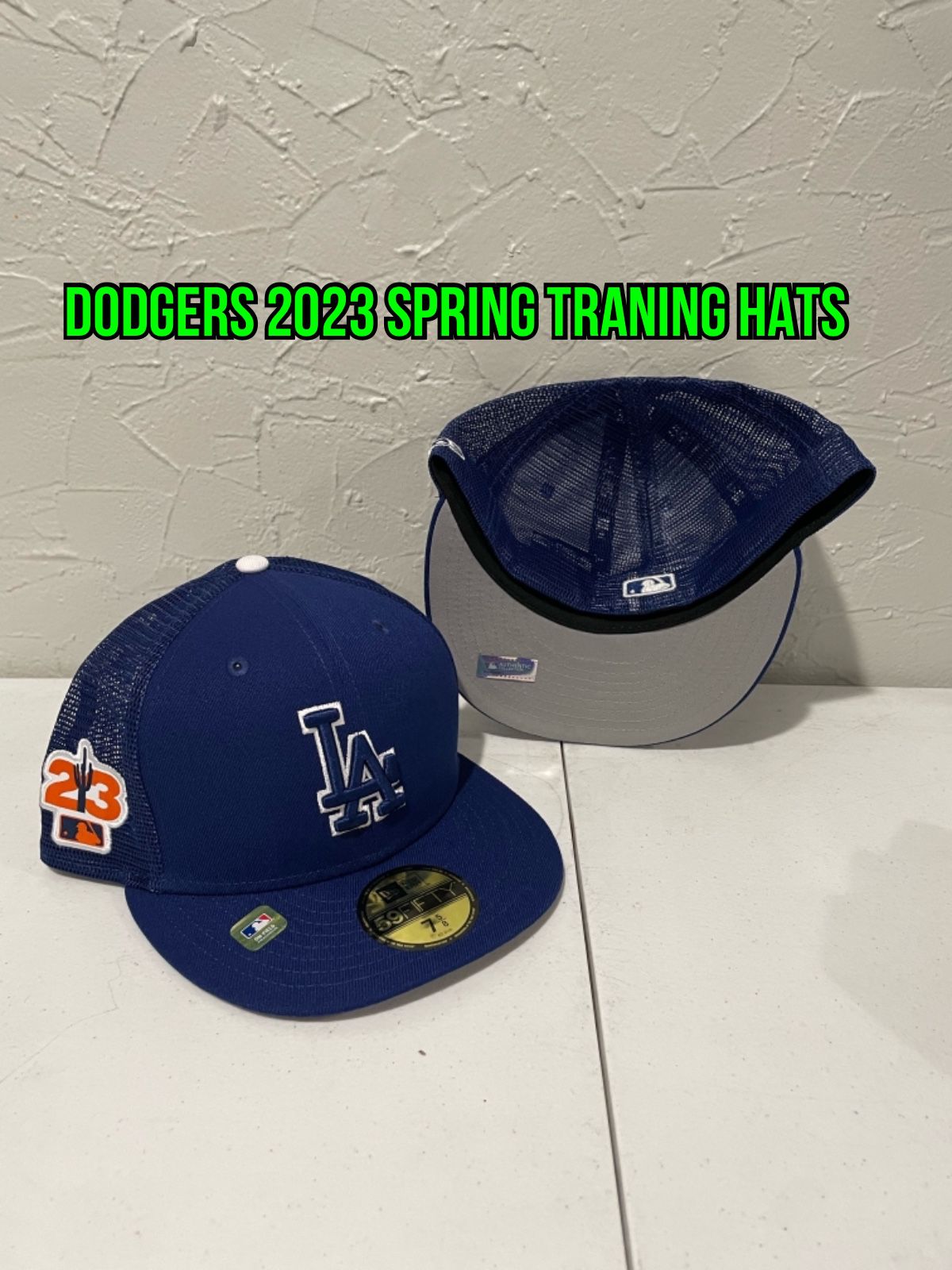 MLB New Era Los Angeles Dodgers Blue 2023 Cactus League Spring Training  Trucker 59fifty Fitted Hats Size 7 5/8 And Size 8 for Sale in West Covina,  CA