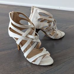 Call It Spring Women's Sandals with Straps - Ivory White, Heels, Size 6