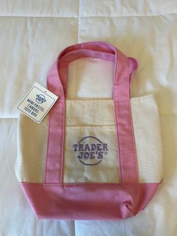 Trader Joe’s mini tote bag pastel pink