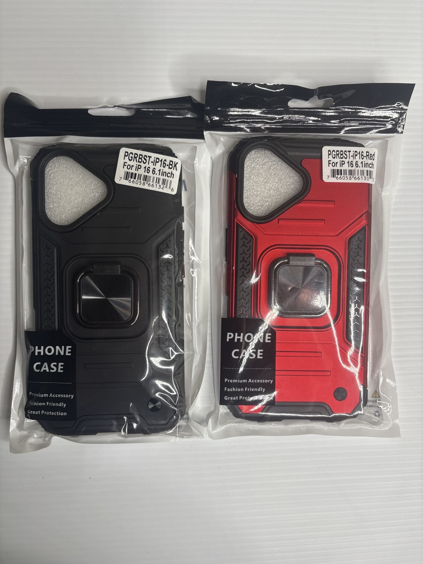 NEW Rugged iPhone 16 Cases – Kickstand – Red & Black – $8 Each 