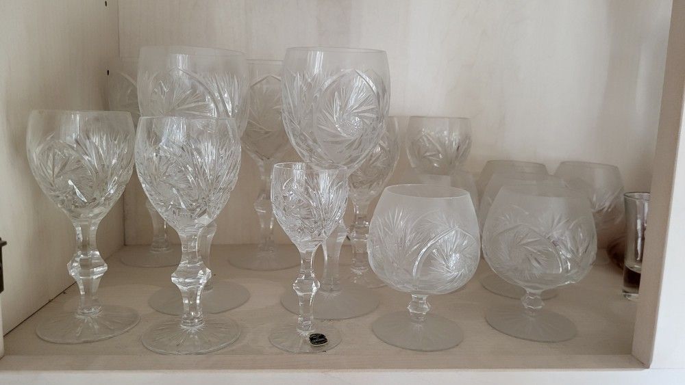 Vintage Crystal Glasses -set