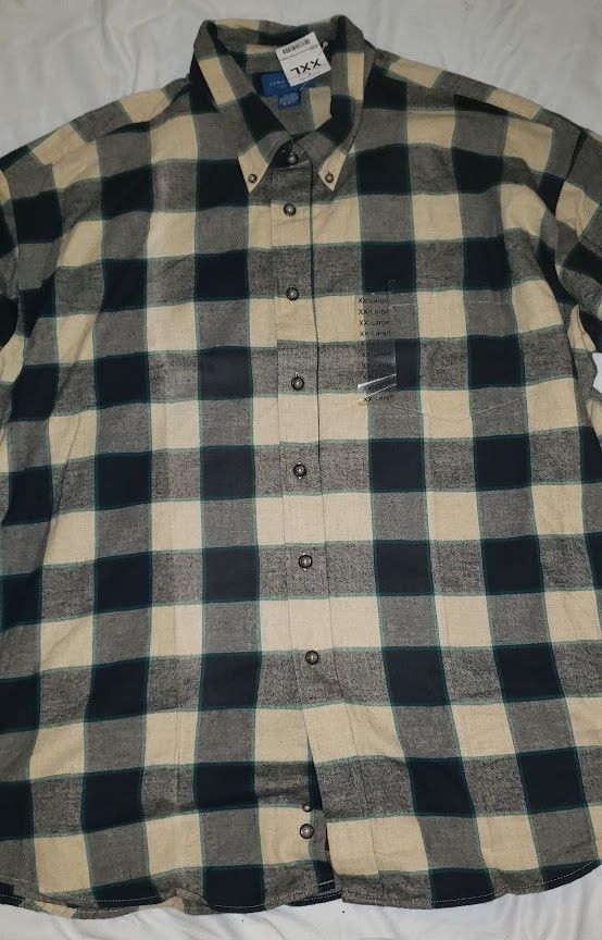 Towncraft Men's Plaid Button-down Long Sleeve Flannel Shirt (XXL)